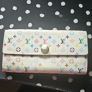 💢💢PROJECT PIECE💢💢 Louis Vuitton White Murakami Monogram Continental Wallet
